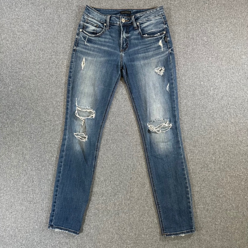 Silver Jeans Co. Jeans Womens 27 Boyfriend Blue Distressed L27101ECF304